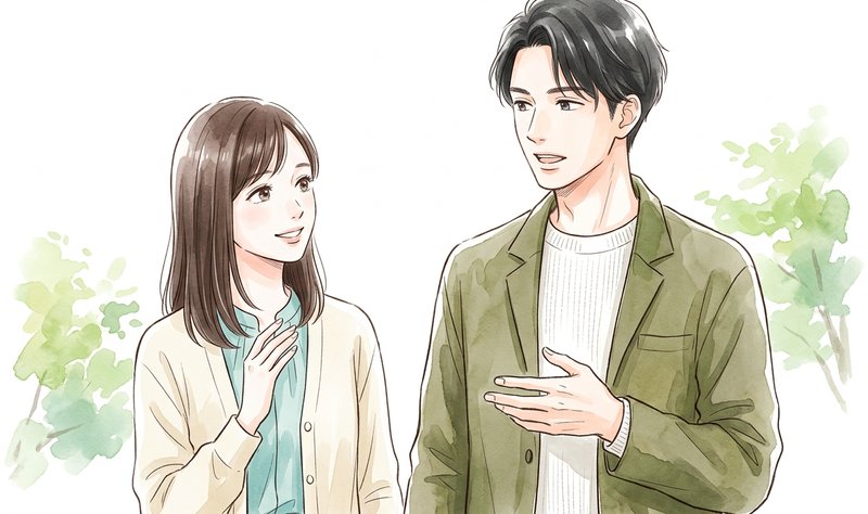 真剣に聞き入る女性と、心を開く男性