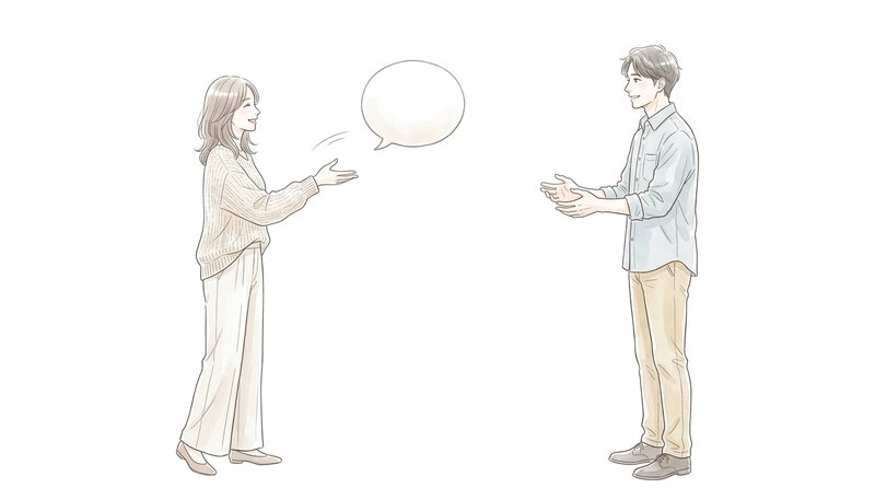 会話のボールをキャッチボールのように渡し合う二人